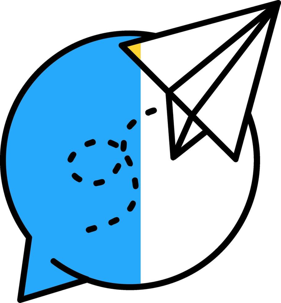 Paper plane Filled Half Cut Icon vector