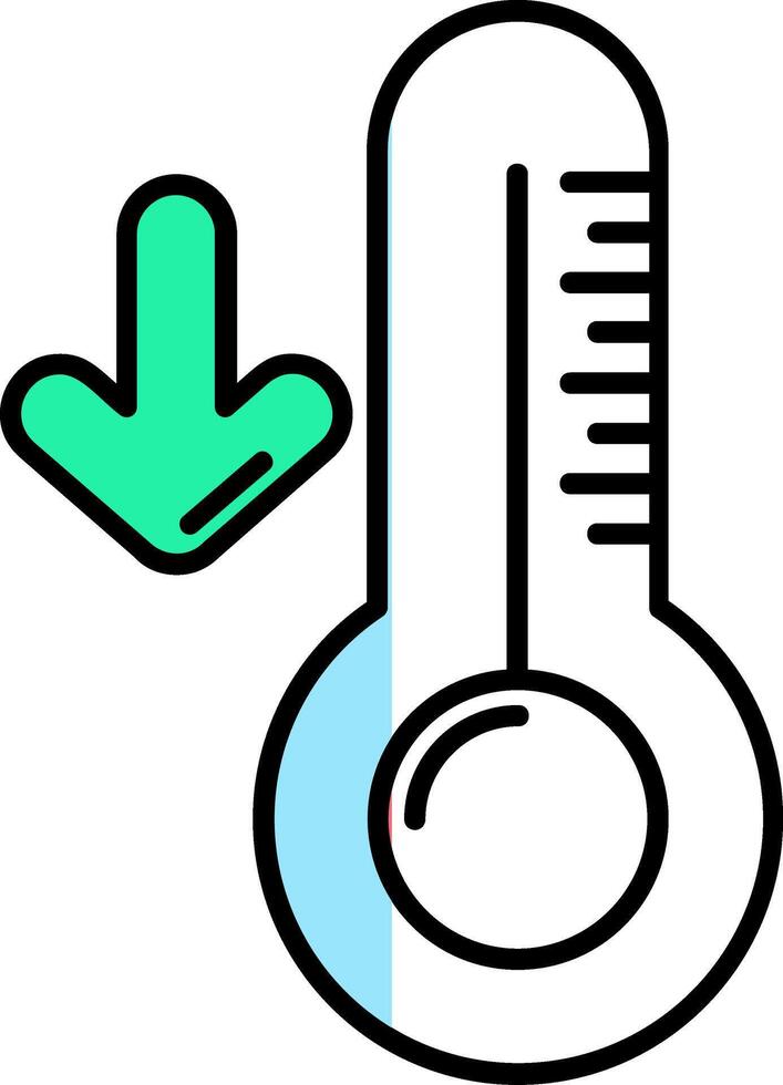 bajo temperatura lleno medio cortar icono vector