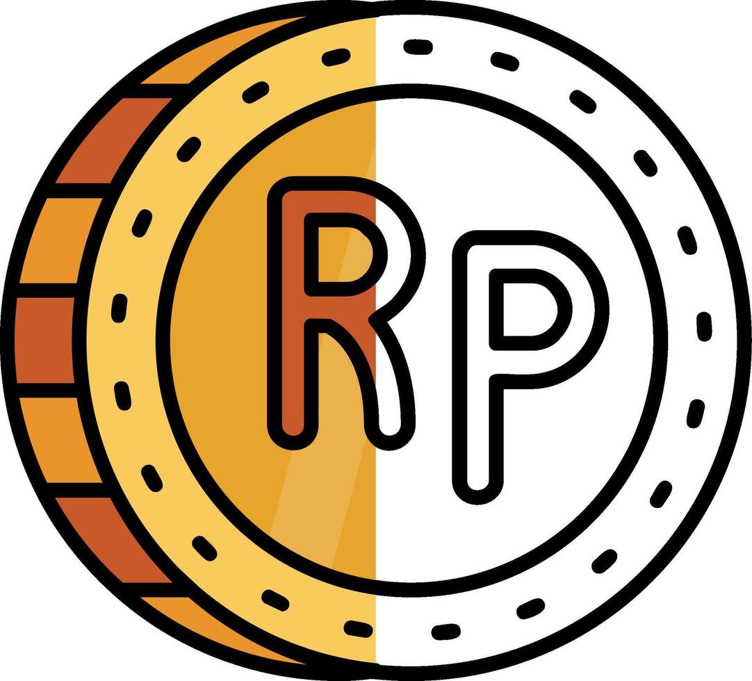 Indonesian rupiah Filled Half Cut Icon vector