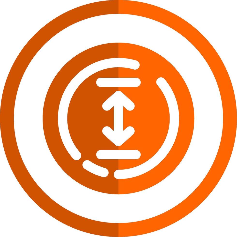 Up and down arrow Glyph Orange Circle Icon vector