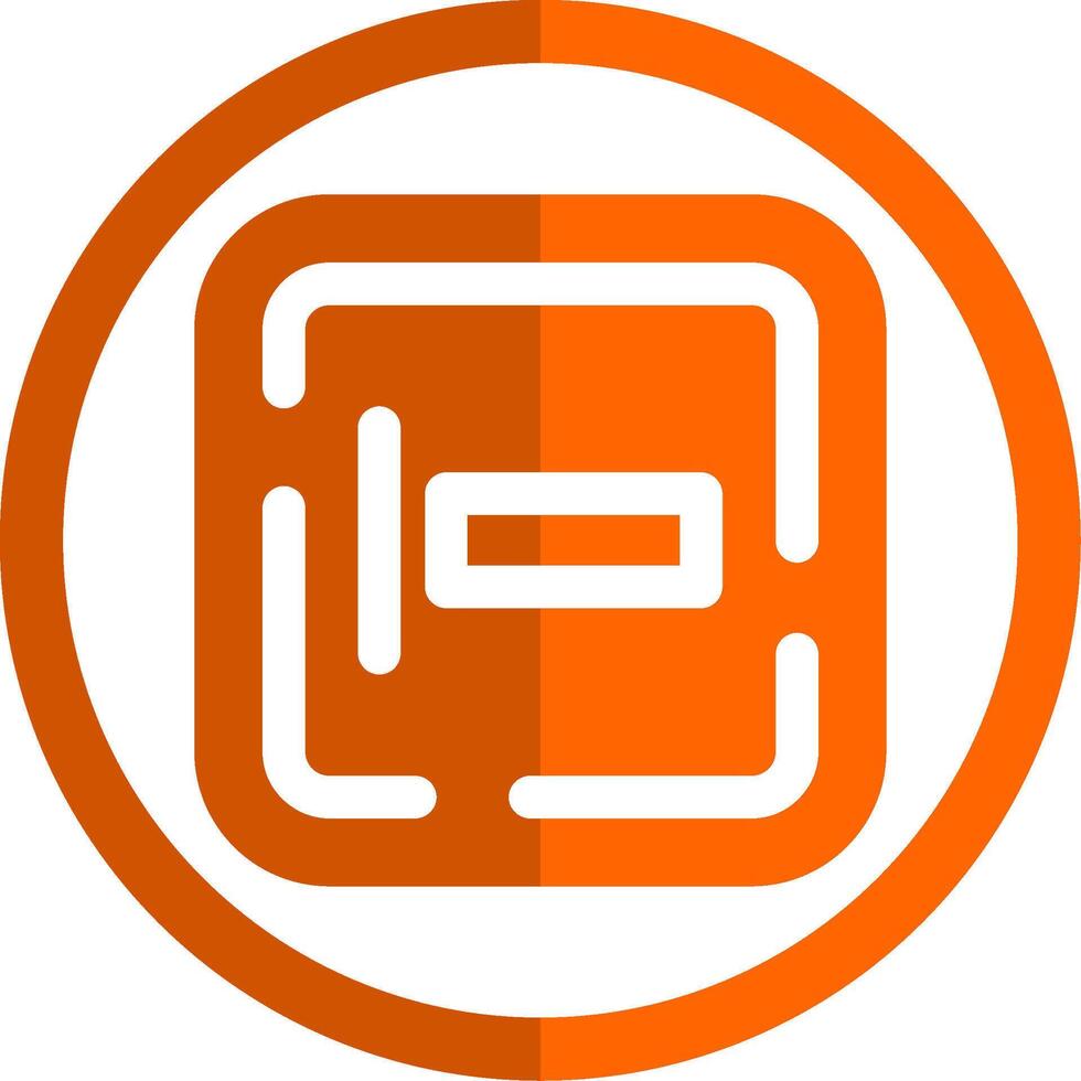 Left allignment Glyph Orange Circle Icon vector