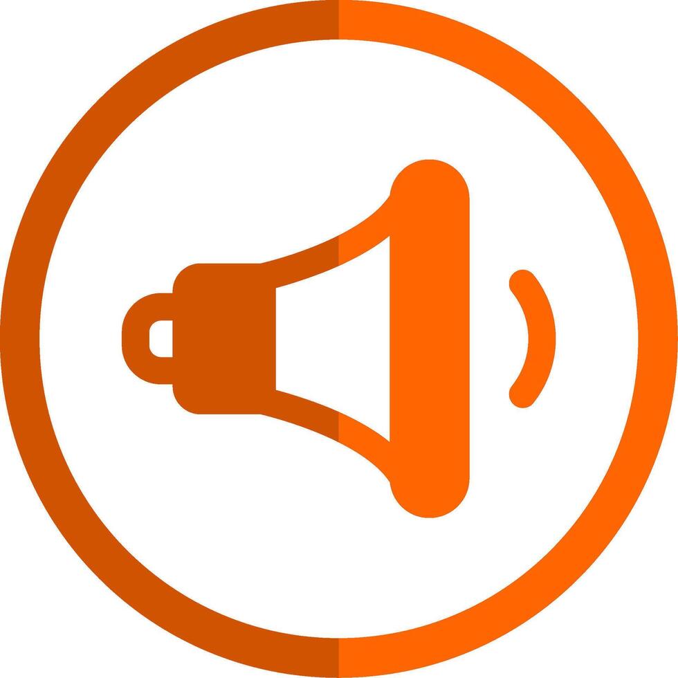 Volume down Glyph Orange Circle Icon vector