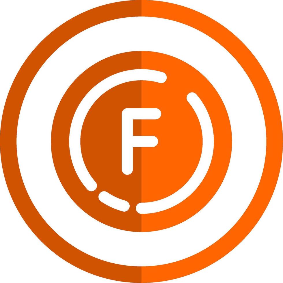 Letter f Glyph Orange Circle Icon vector