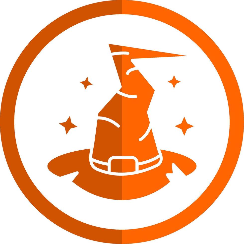 Witch hat Glyph Orange Circle Icon vector