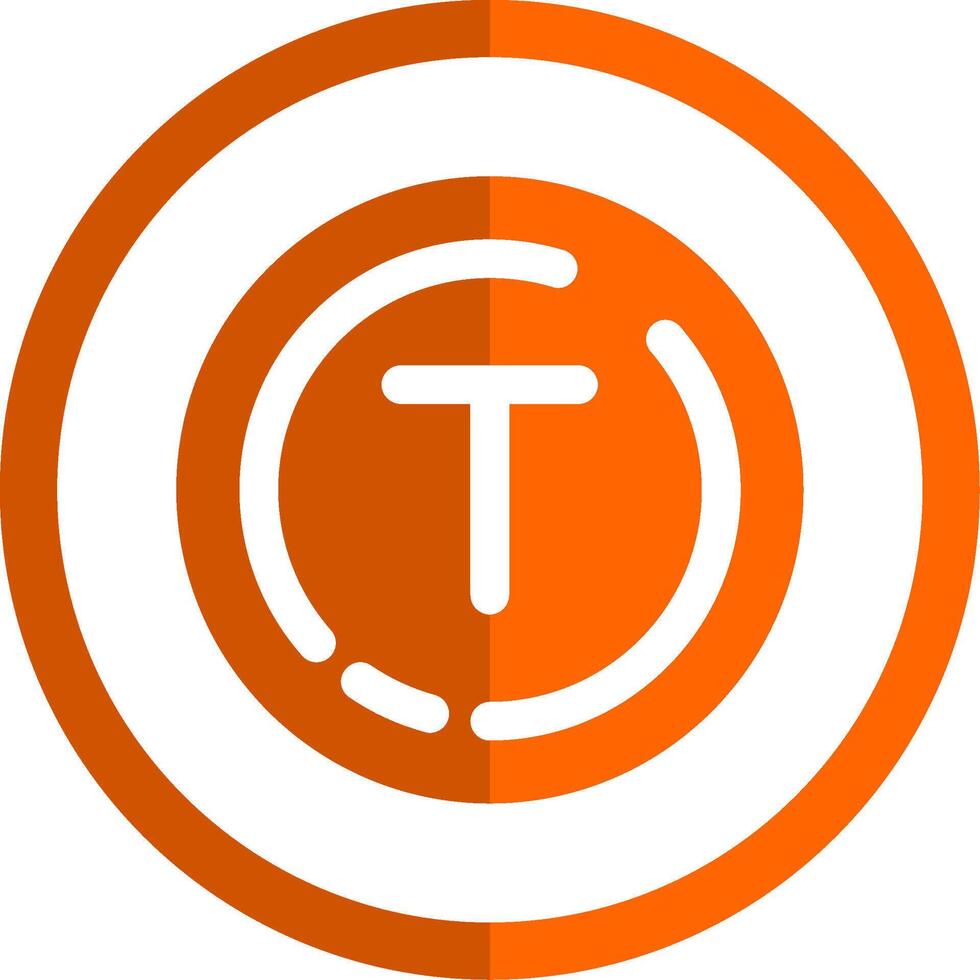 Add text Glyph Orange Circle Icon vector