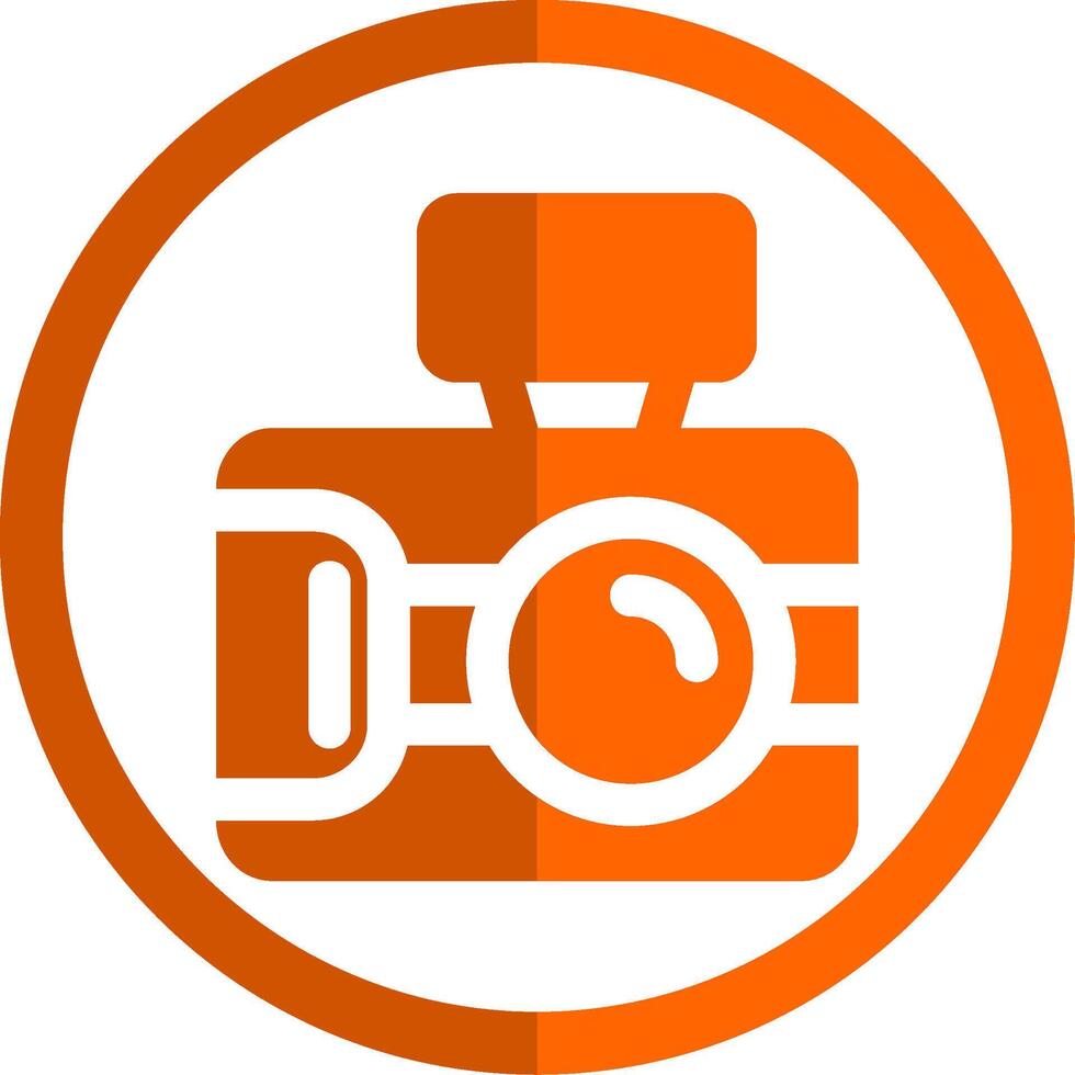 Photo capture Glyph Orange Circle Icon vector