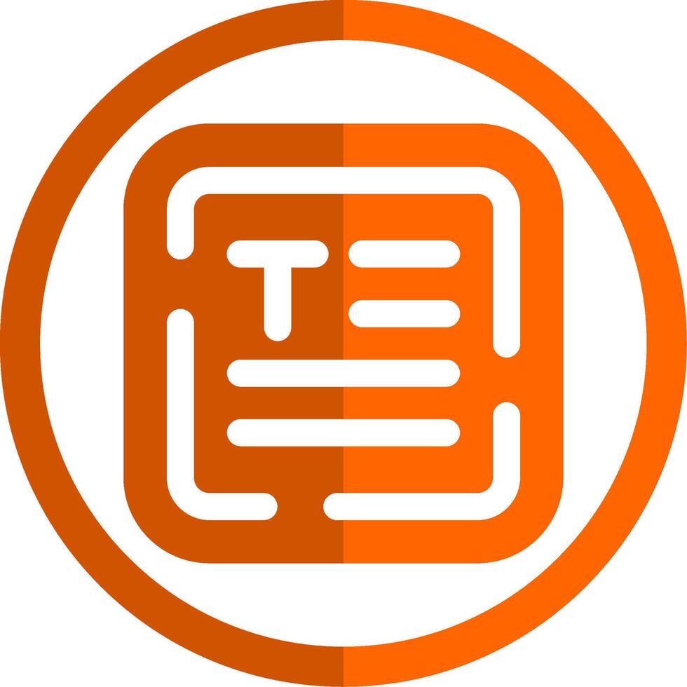 Align text Glyph Orange Circle Icon vector