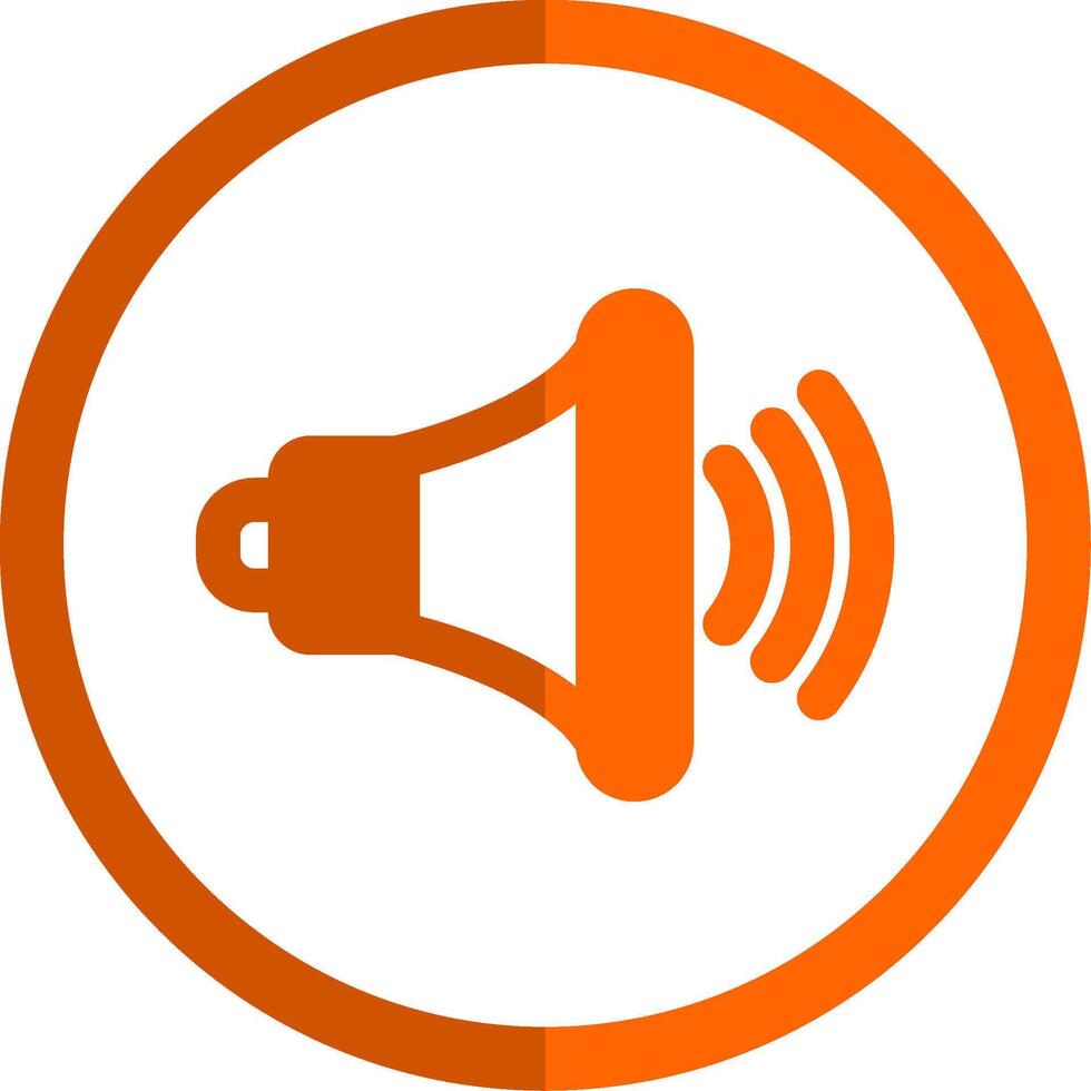 Volume up Glyph Orange Circle Icon vector