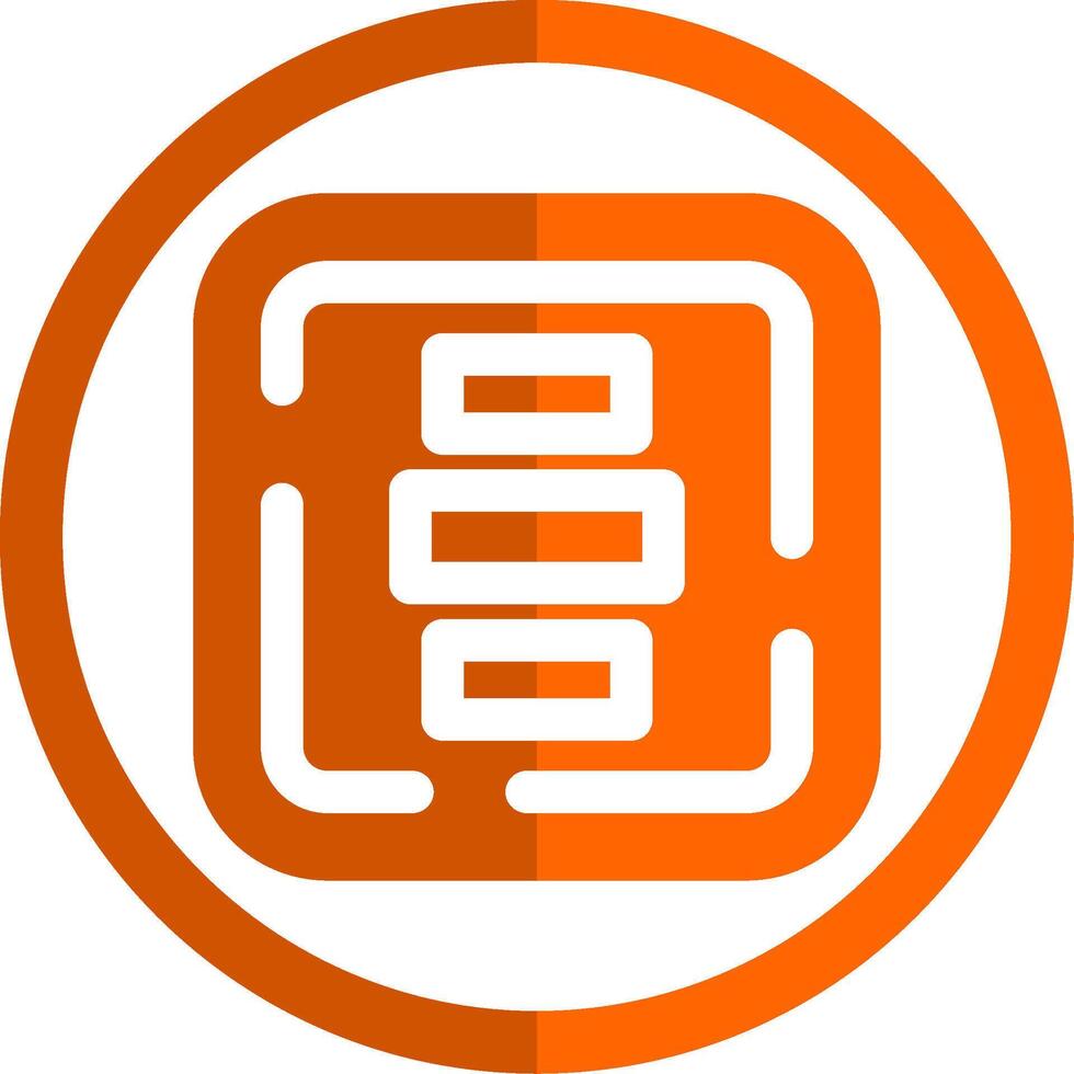 Horizontal Alignment Glyph Orange Circle Icon vector