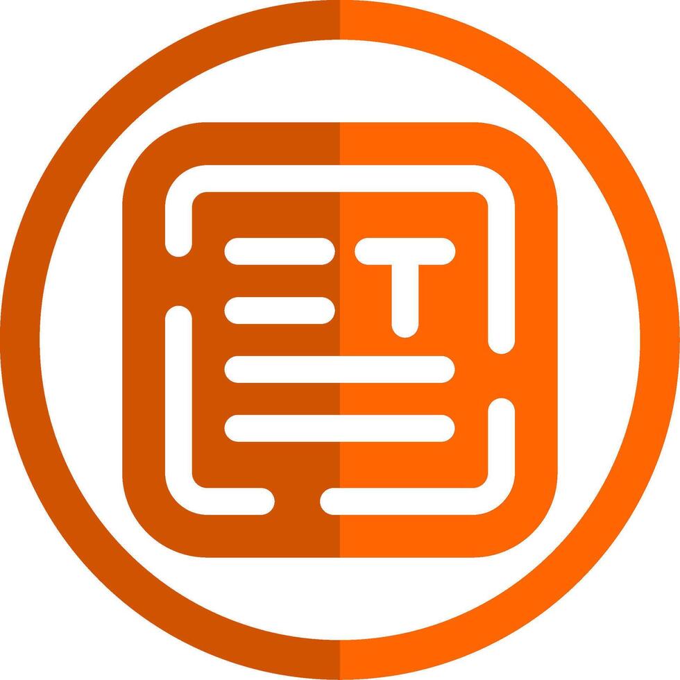 Align text Glyph Orange Circle Icon vector