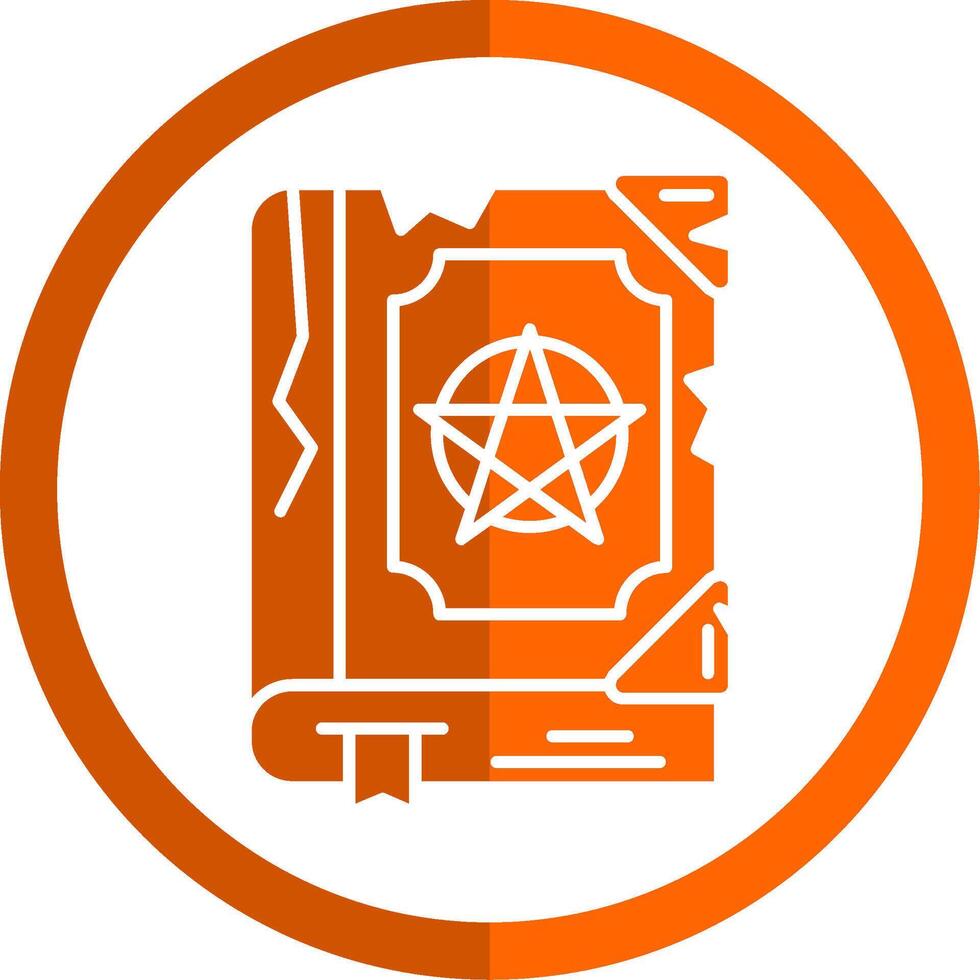 Magic book Glyph Orange Circle Icon vector