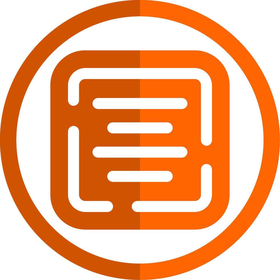Center alignment Glyph Orange Circle Icon vector