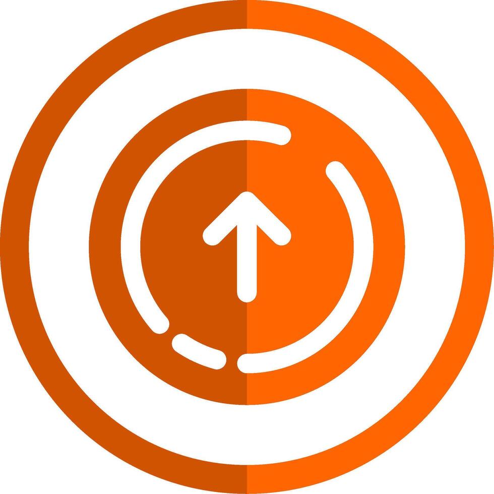 Up arrow Glyph Orange Circle Icon vector