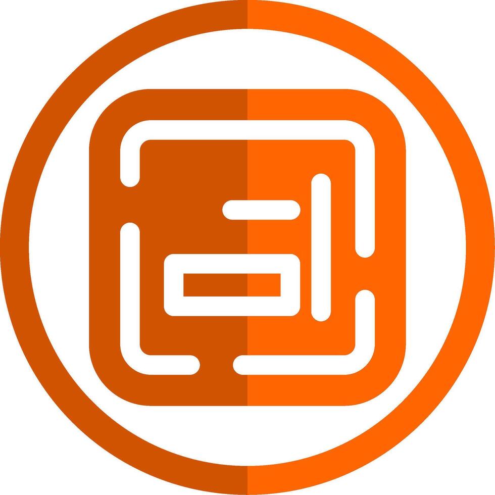 Right alignment Glyph Orange Circle Icon vector