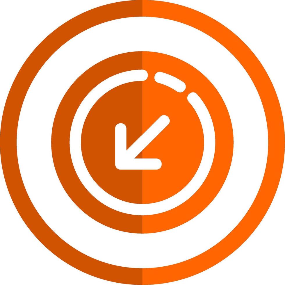 Down arrow Glyph Orange Circle Icon vector