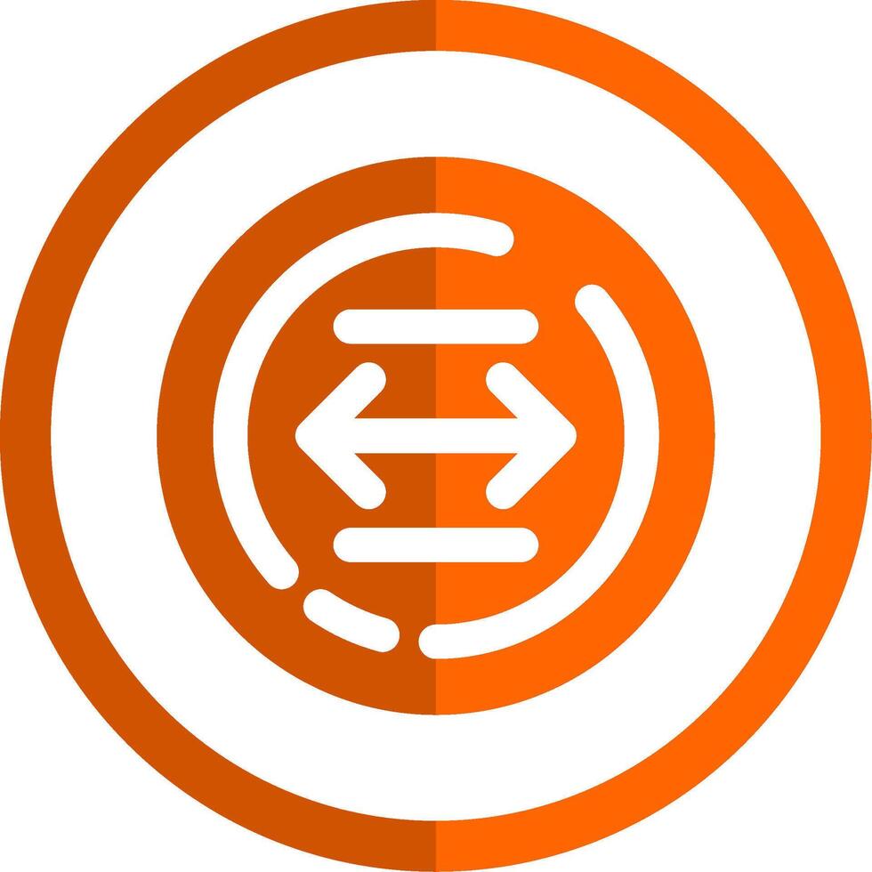 Left and right arrow Glyph Orange Circle Icon vector