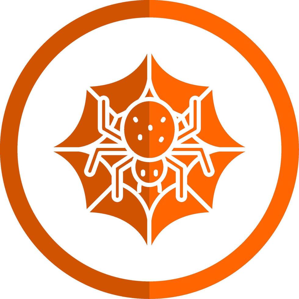 Spider web Glyph Orange Circle Icon vector