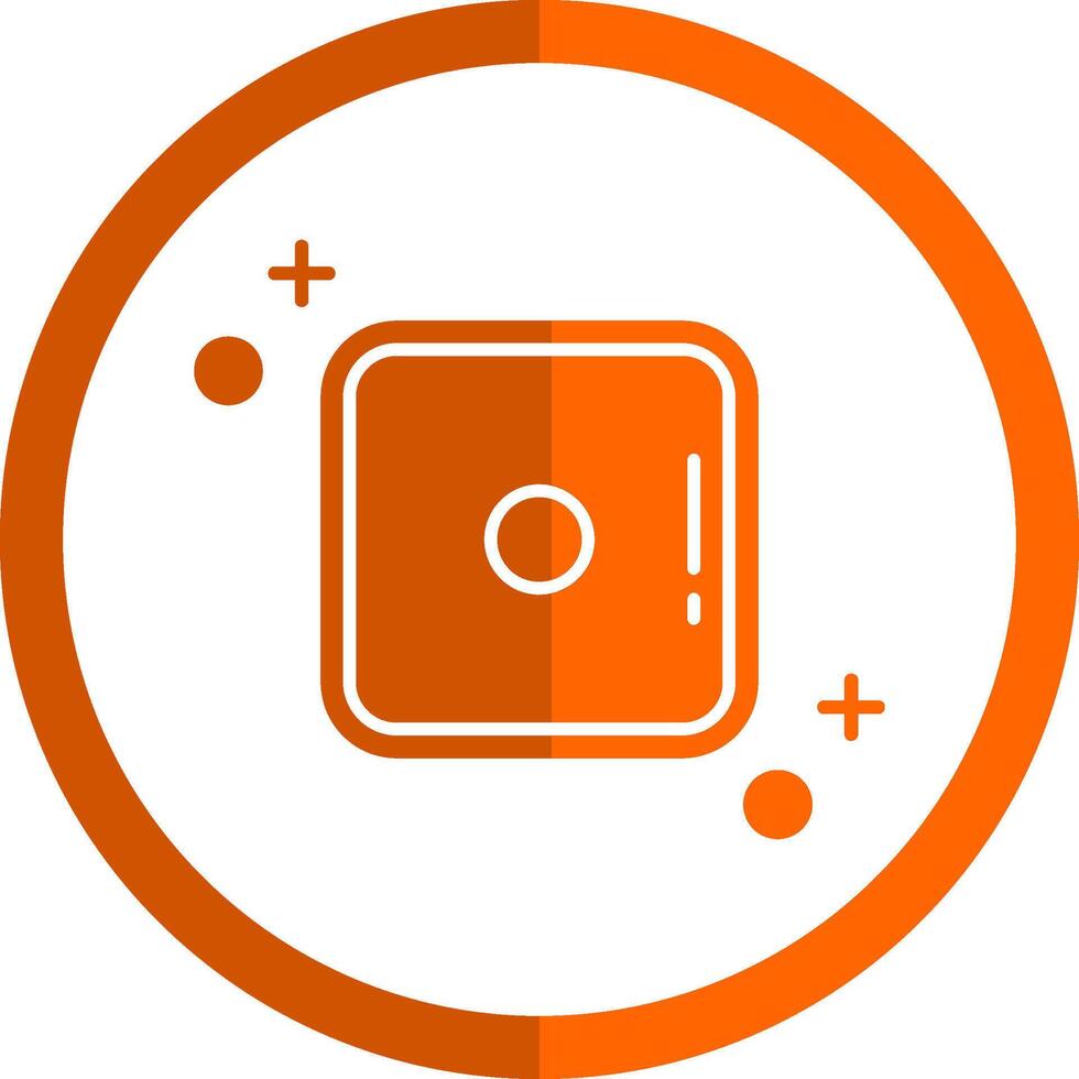 dado uno glifo naranja circulo icono vector