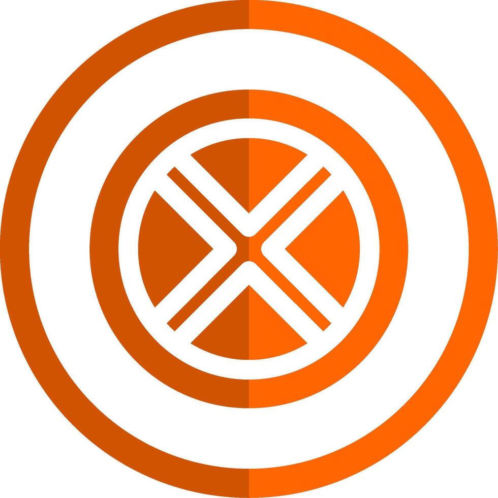 Block 2 Glyph Orange Circle Icon vector