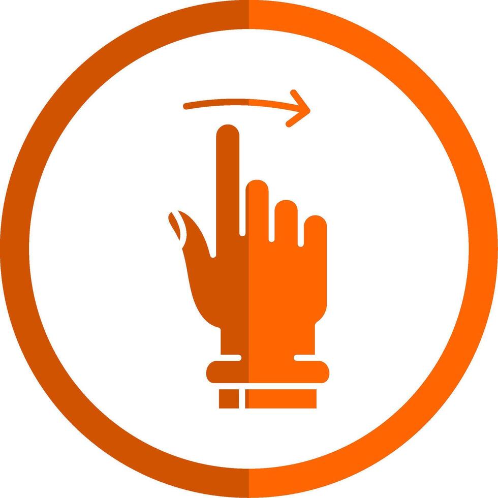 Swipe Right Glyph Orange Circle Icon vector