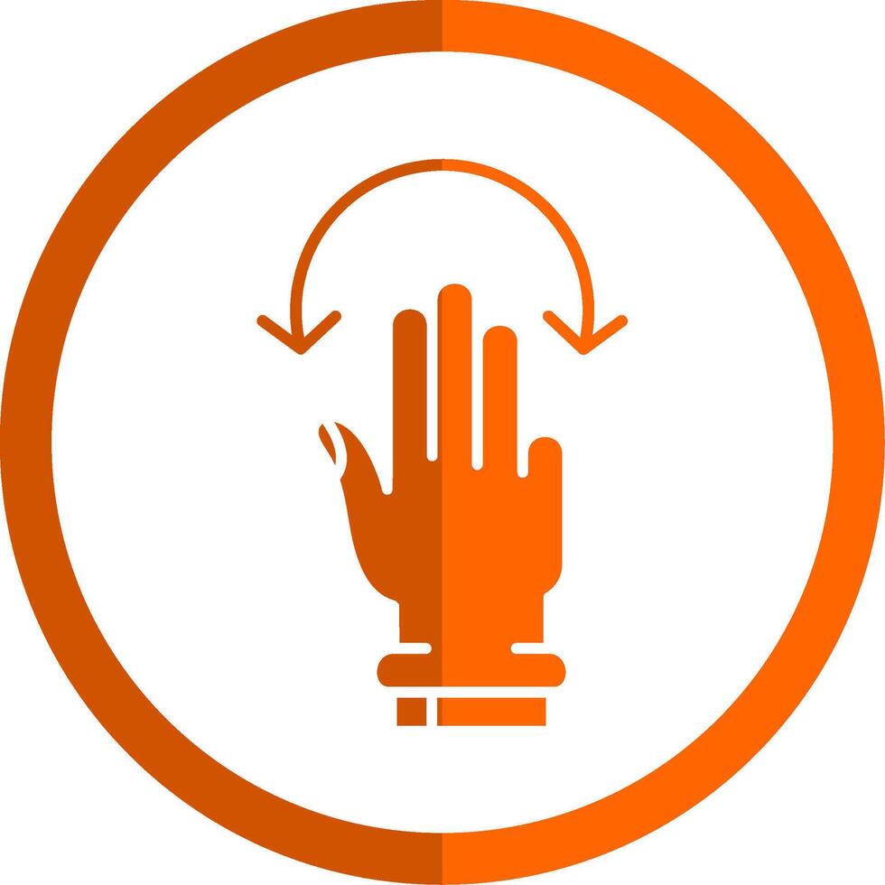 Three Fingers Rotate Glyph Orange Circle Icon vector