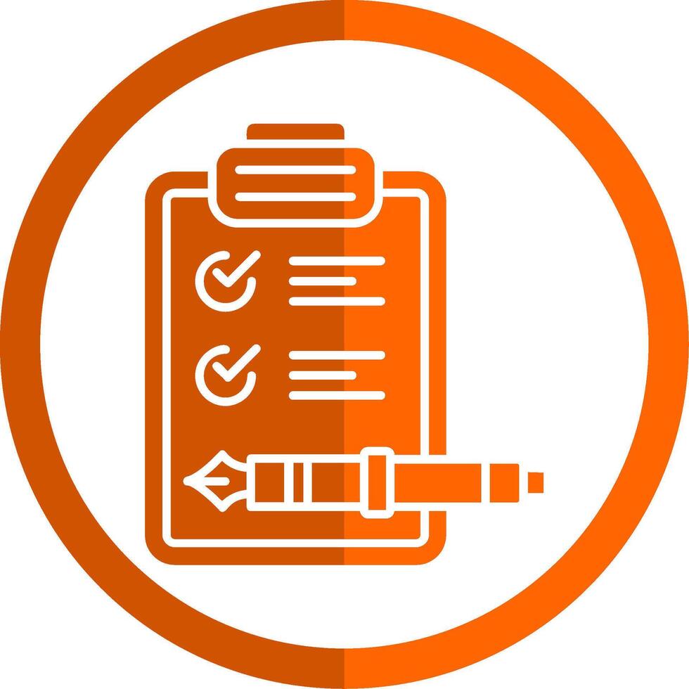 Check list Glyph Orange Circle Icon vector