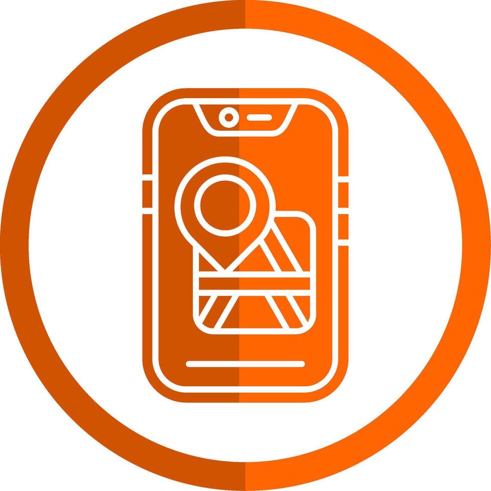 Map location Glyph Orange Circle Icon vector