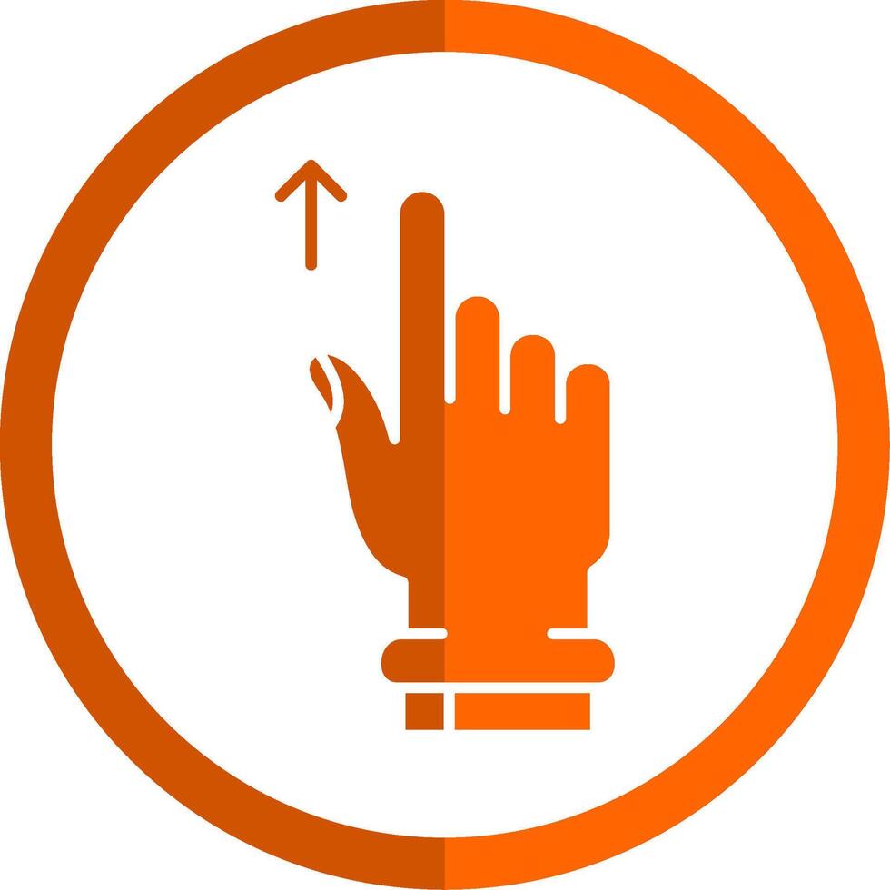 Swipe Up Glyph Orange Circle Icon vector