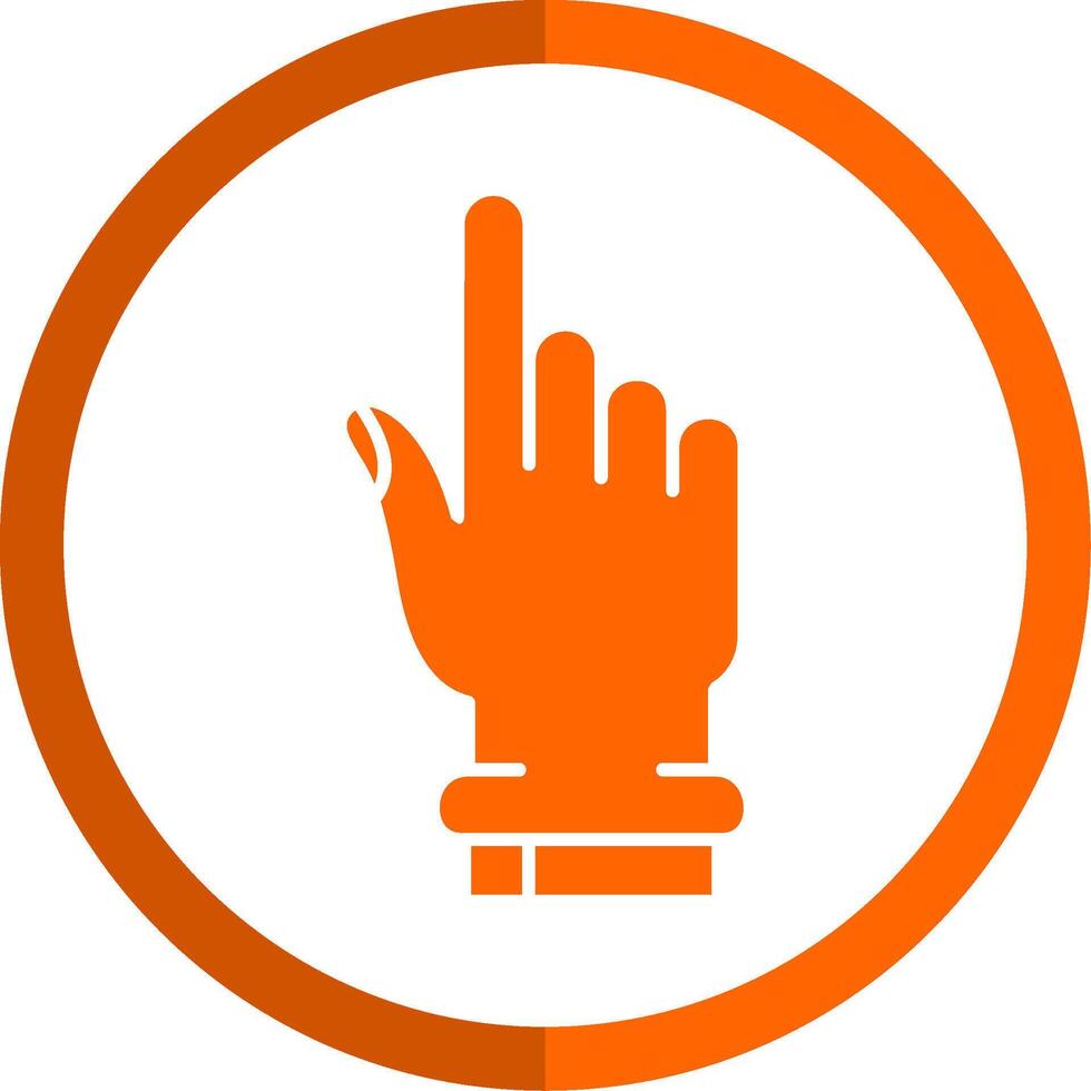 mano hacer clic glifo naranja circulo icono vector