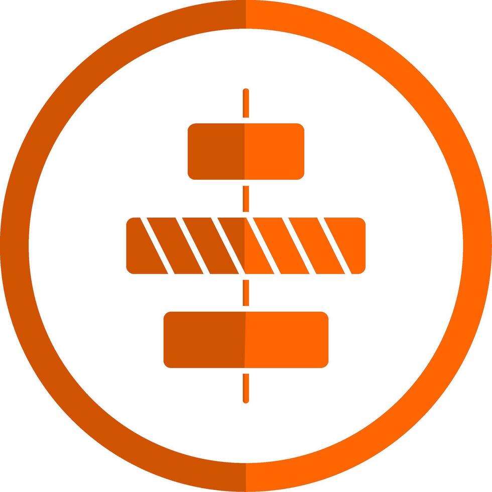 Center alignment Glyph Orange Circle Icon vector