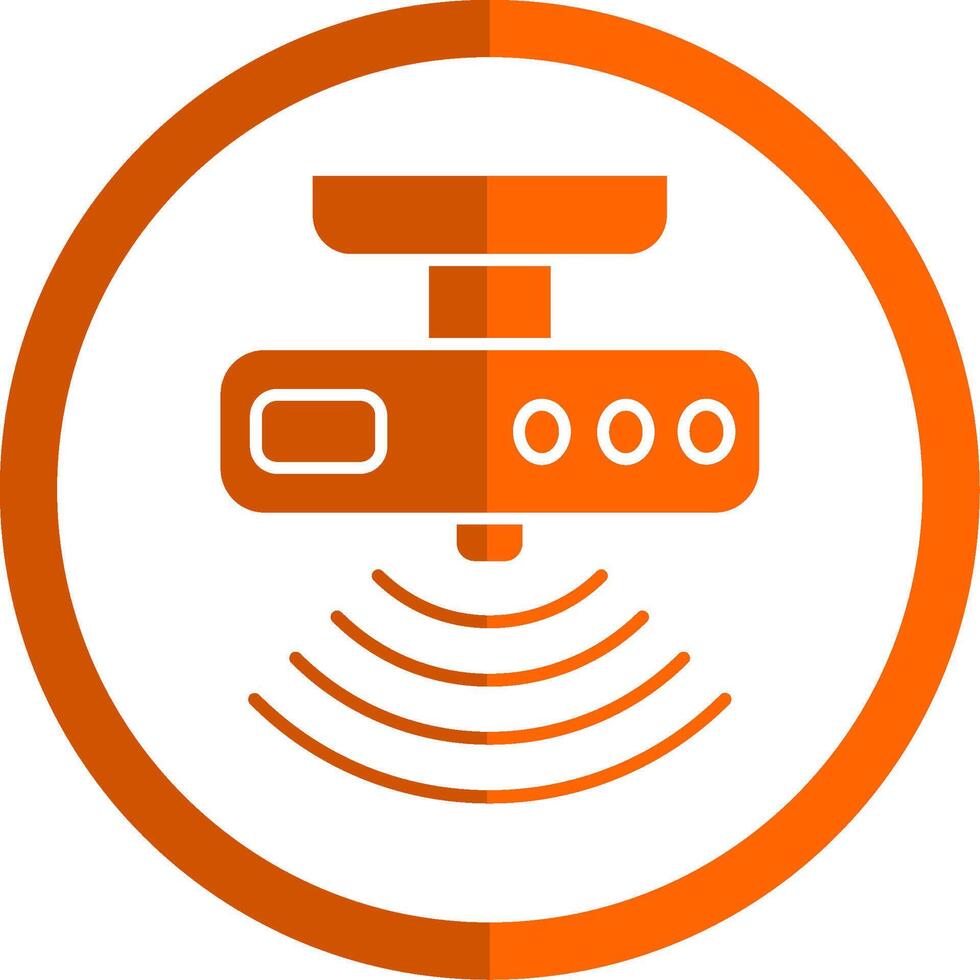 movimiento sensor glifo naranja circulo icono vector