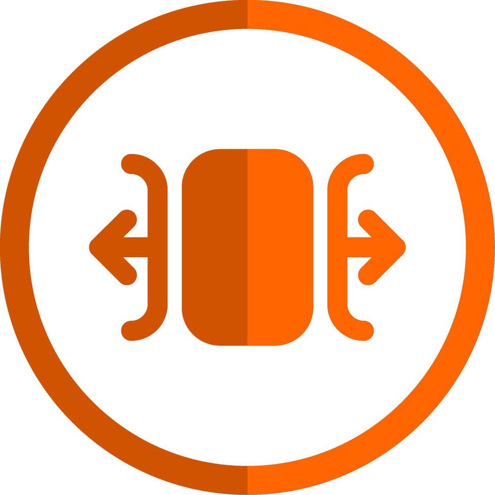 Carousel horizontal Glyph Orange Circle Icon vector