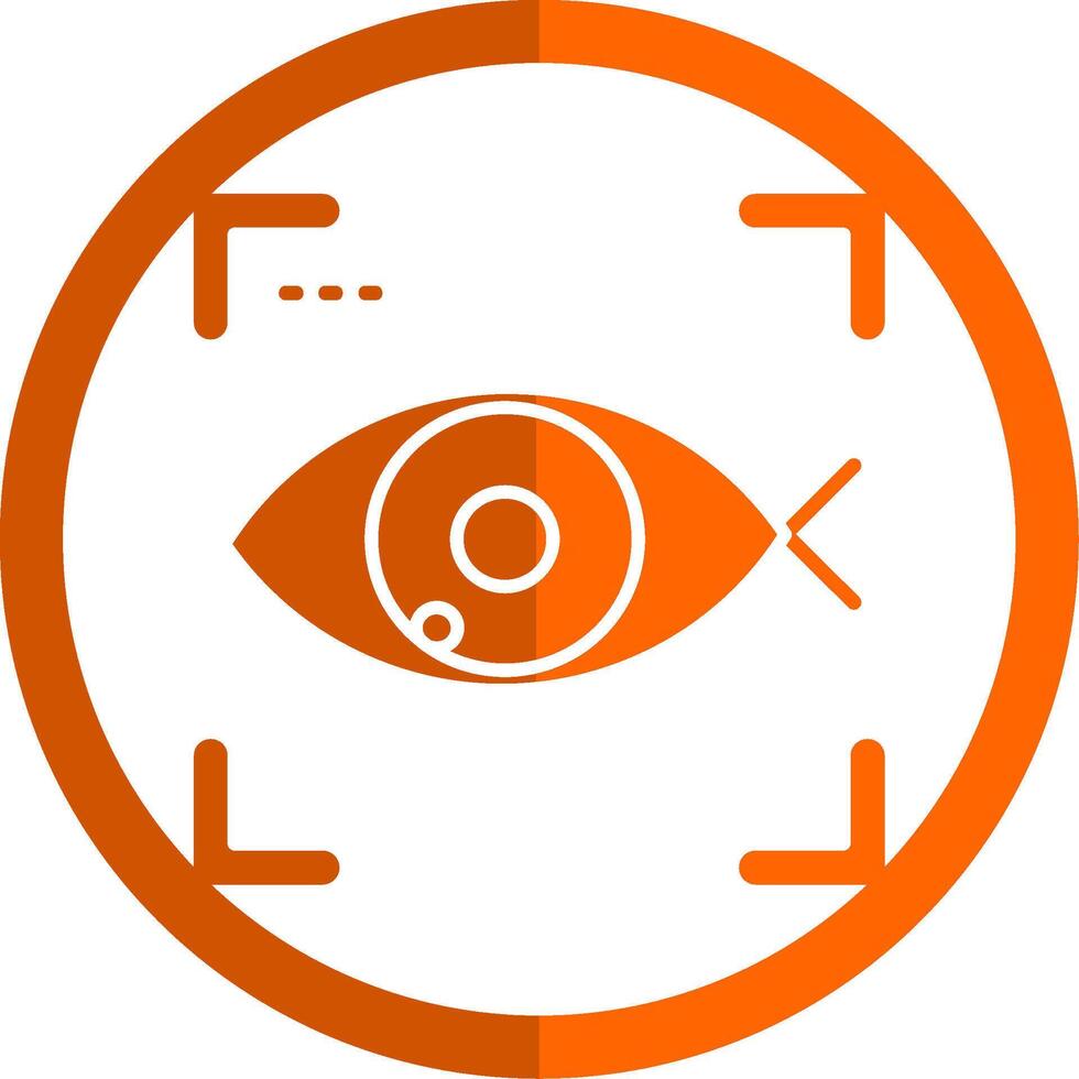 Fish eye Glyph Orange Circle Icon vector