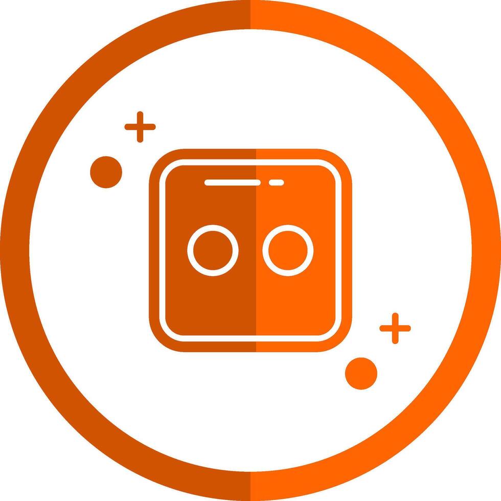 Dice two Glyph Orange Circle Icon vector