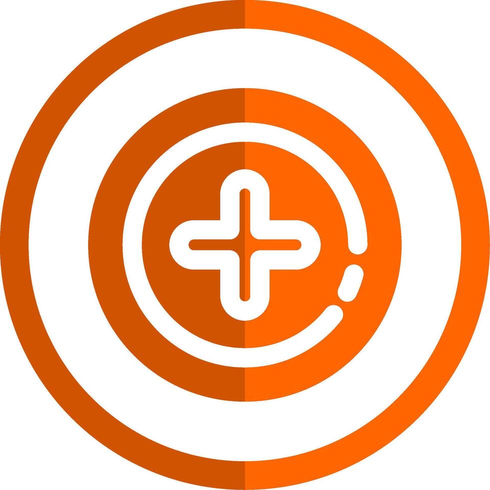 Add 2 Glyph Orange Circle Icon vector
