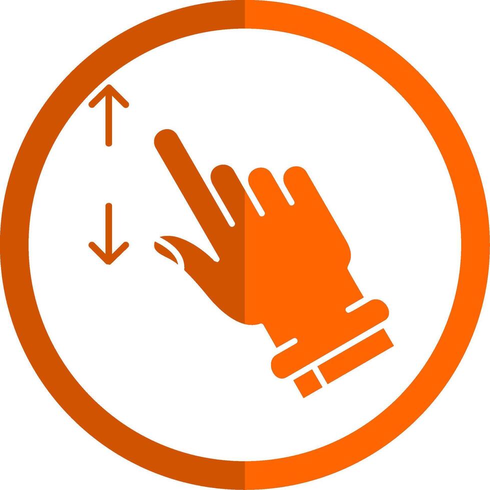 Zoom In Glyph Orange Circle Icon vector