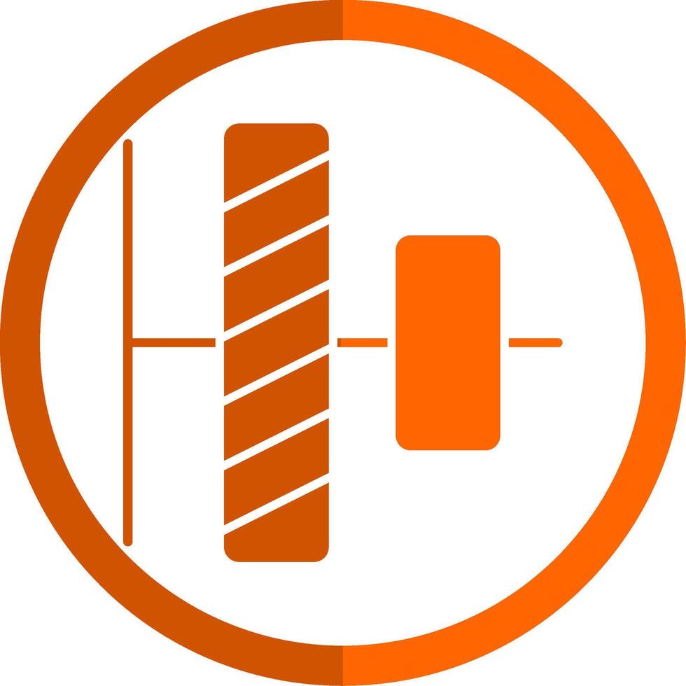Vertical alignment Glyph Orange Circle Icon vector