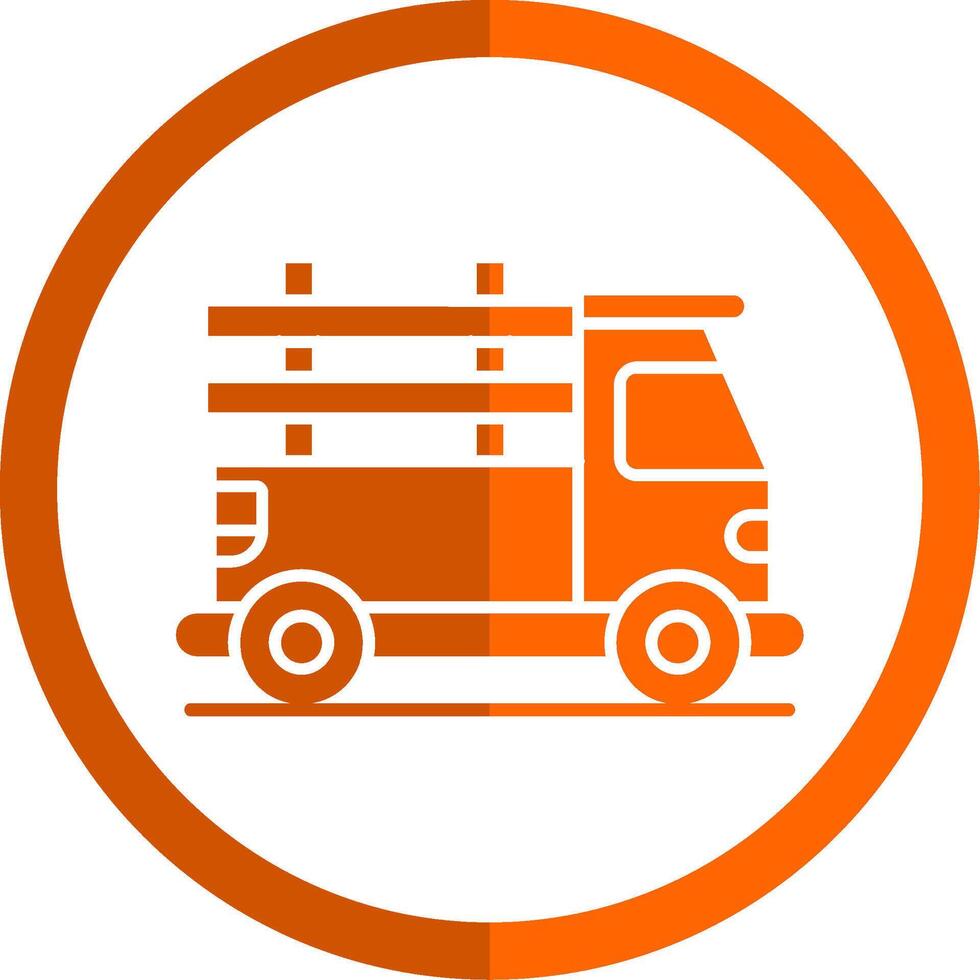 Pickup truck Glyph Orange Circle Icon vector