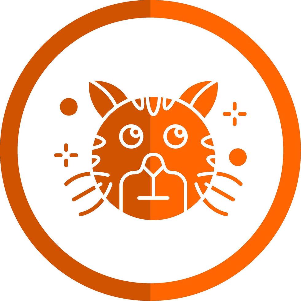 Rolling eyes Glyph Orange Circle Icon vector