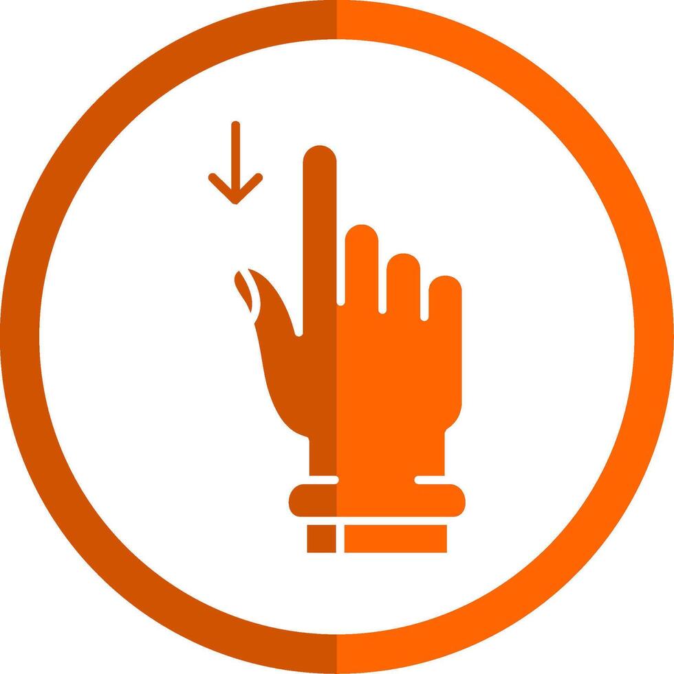 Swipe Down Glyph Orange Circle Icon vector