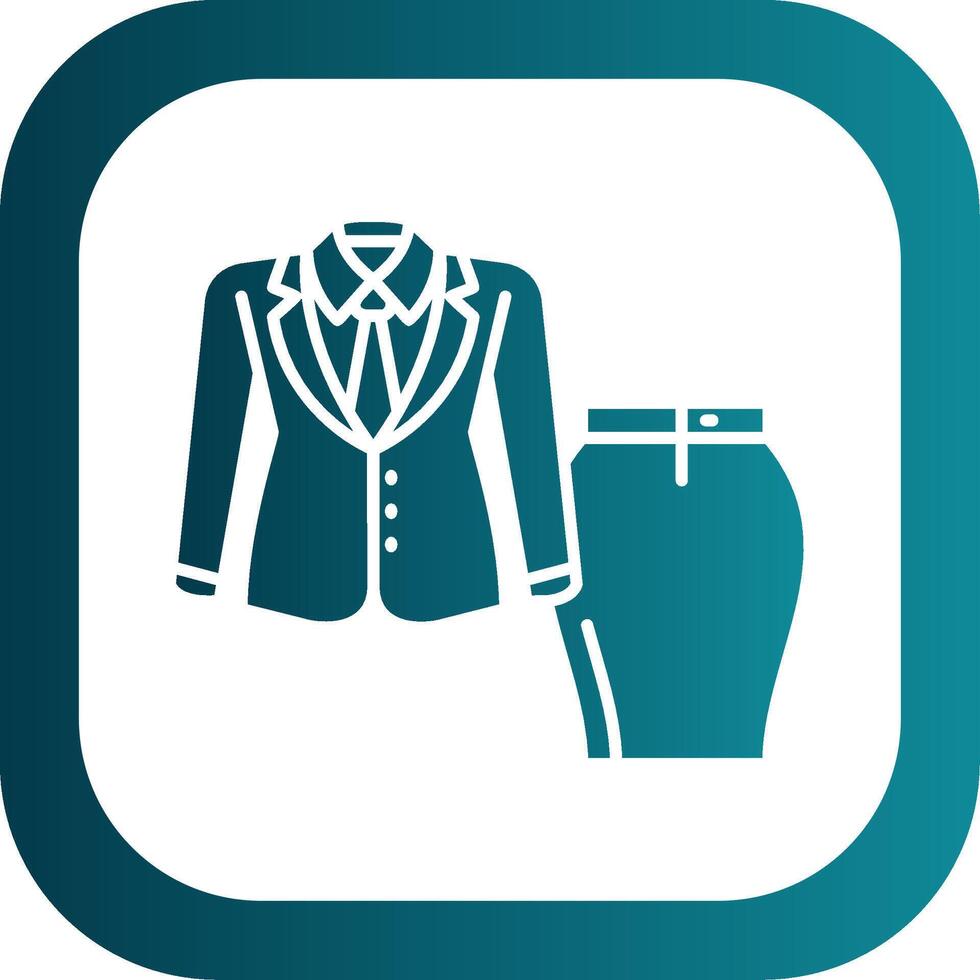 Women suit Glyph Gradient Round Corner Icon vector