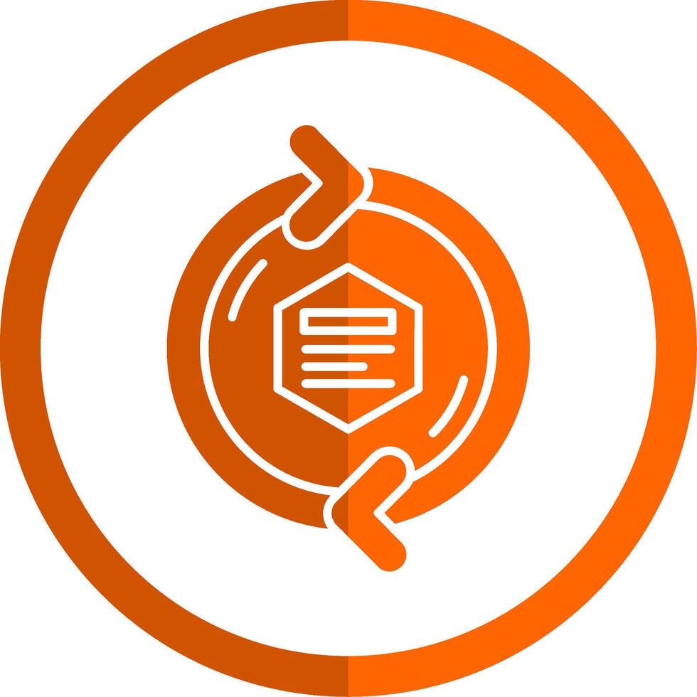 Refresh arrow Glyph Orange Circle Icon vector