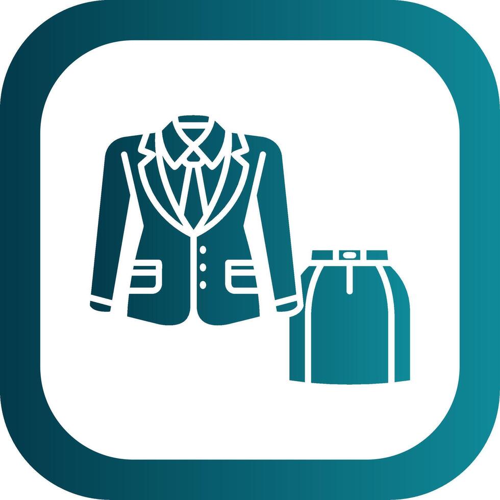 Women suit Glyph Gradient Round Corner Icon vector