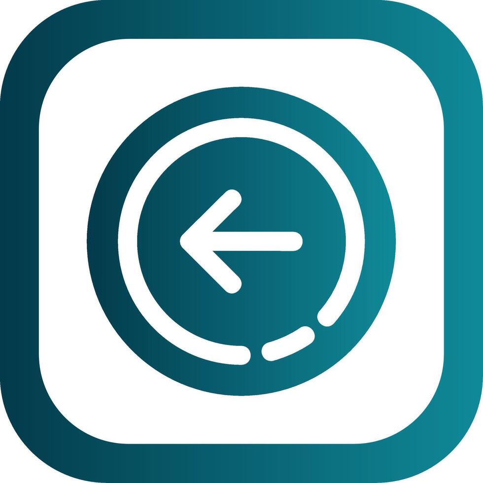 Left arrow Glyph Gradient Round Corner Icon vector