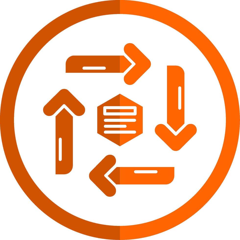 infografía elementos glifo naranja circulo icono vector