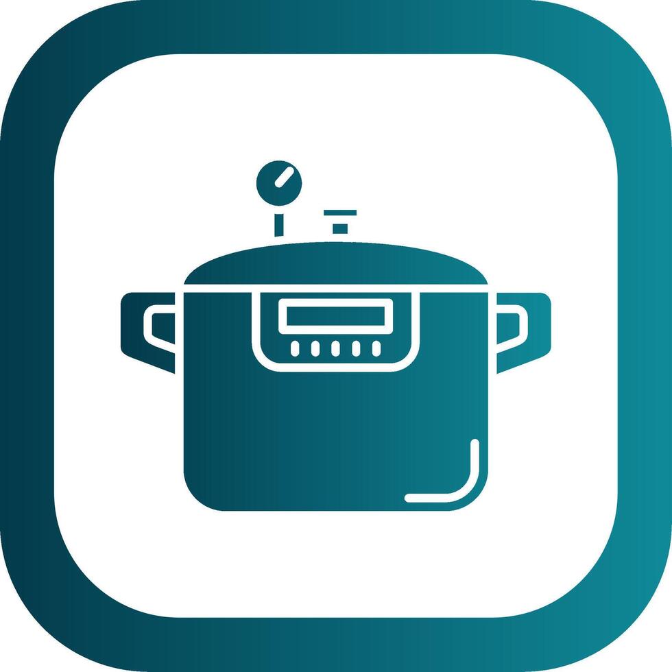 Pressure cooker Glyph Gradient Round Corner Icon vector