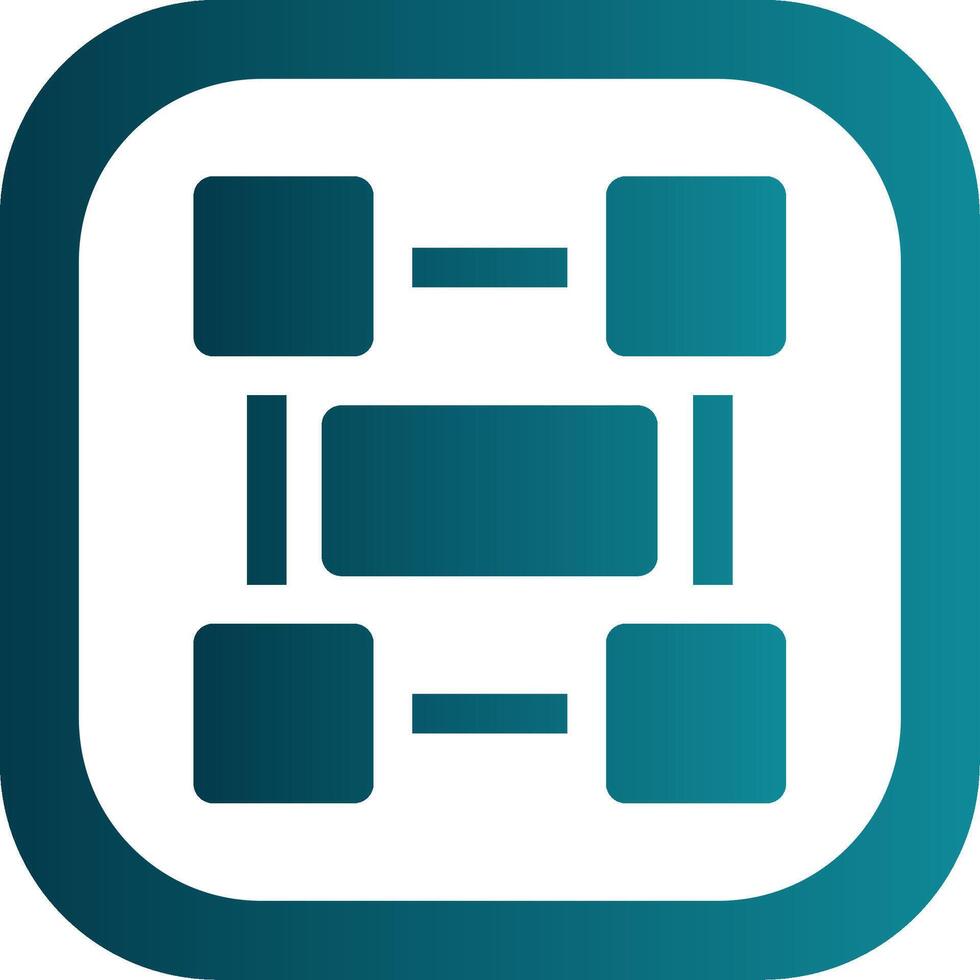 Rectangle frame Glyph Gradient Round Corner Icon vector