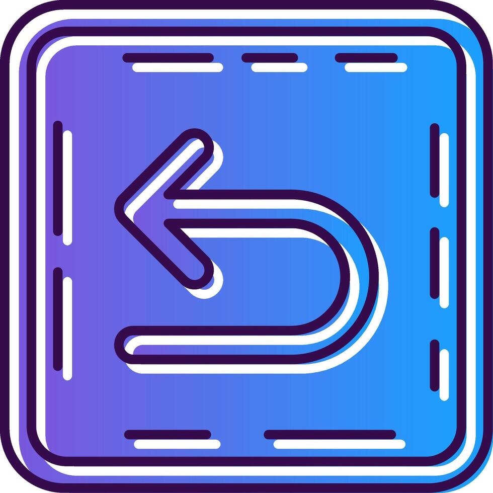 U turn Gradient Filled Icon vector
