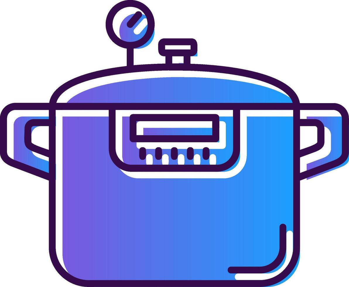 Pressure cooker Gradient Filled Icon vector