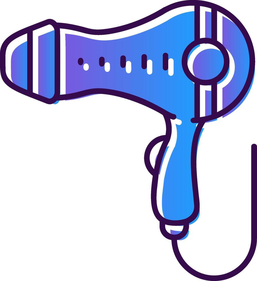 Hair dryer Gradient Filled Icon vector